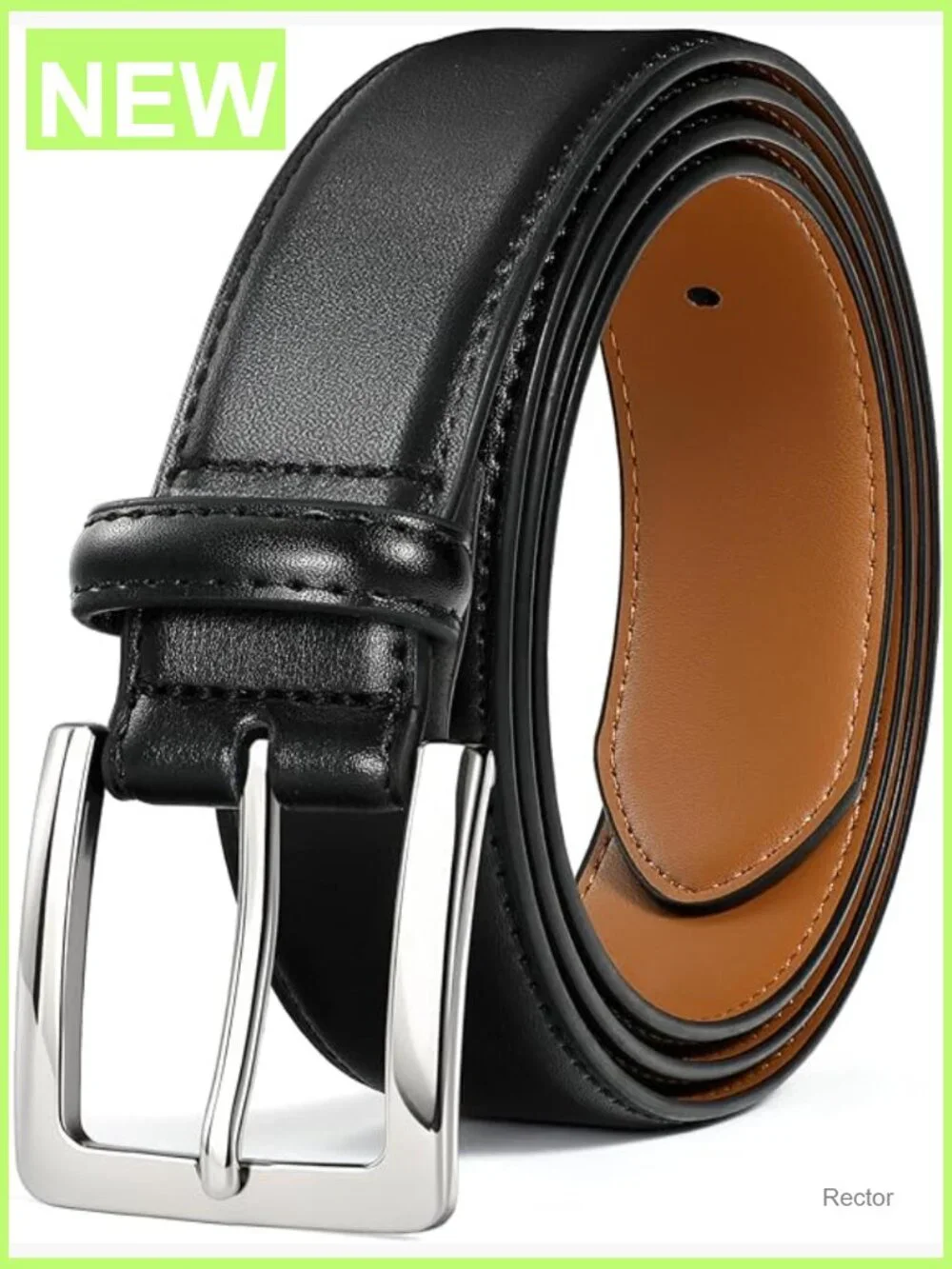 Men's Genuine Leather Dress Belt, 1 3/8